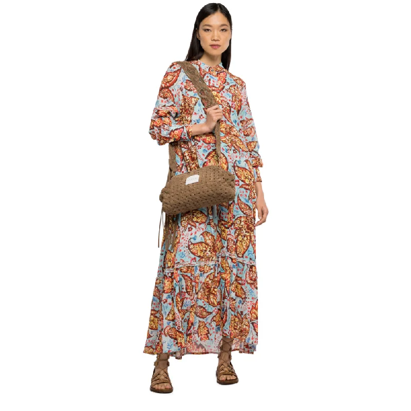 Replay Women's Crepe Dress With Foliage Print Tunics Winter warm