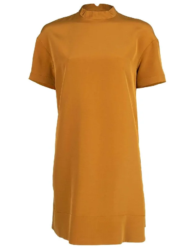 Short Sleeve Mock Dress Crew Neckline Sporty