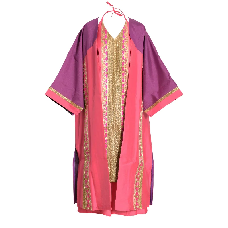 Fahm Pink Dress & Abaya Set, Free Size Tunics Fashionable chic