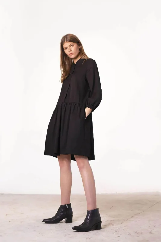 Black Organic Dress Industry Casual Short Summer