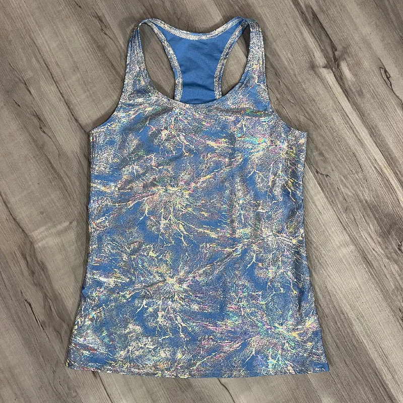 SALE - SMALL - Sky Blue Holographic Racerback Tank soft pink tank