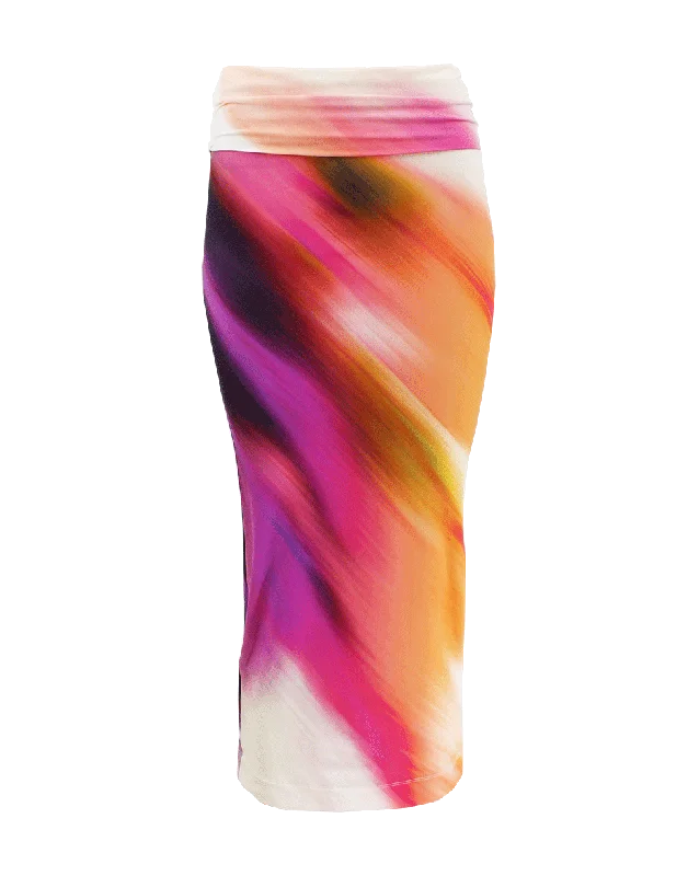 Tye Dye Tube Skirt Dress Square Neckline Feminine