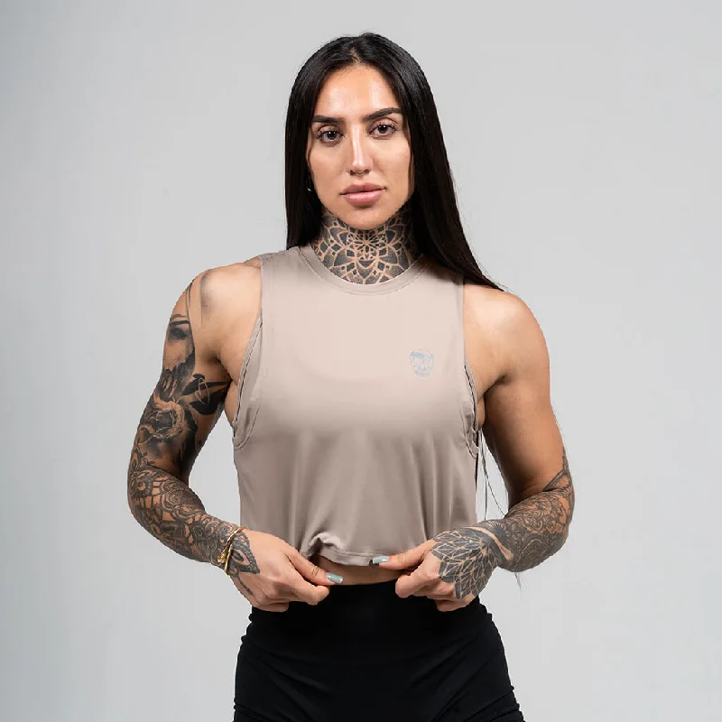 Women's Performance Tank - Taupe grey tank top