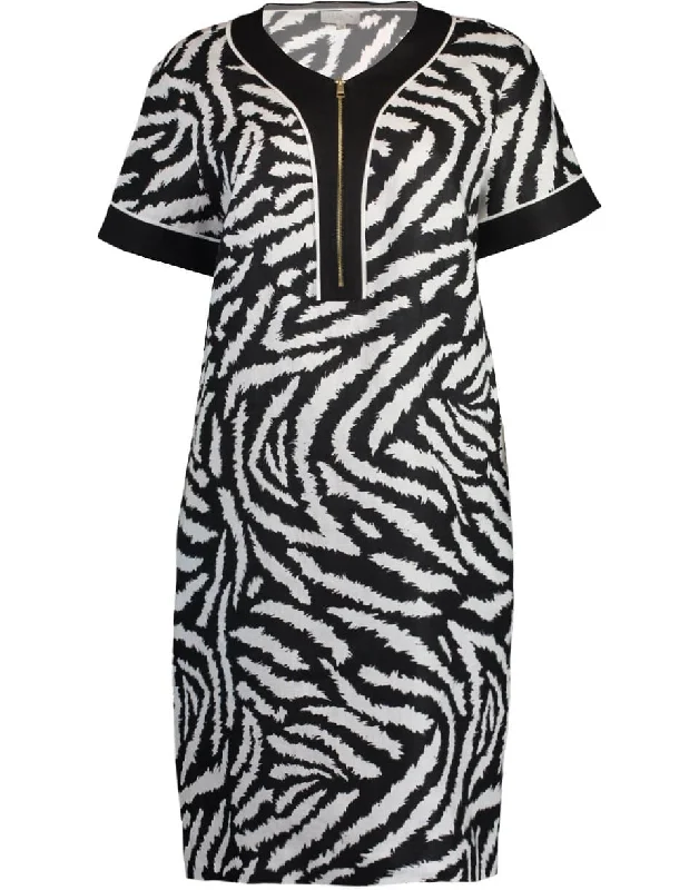 Dadye Short Sleeve Zebra Print Dress Tunics Essential wardrobe