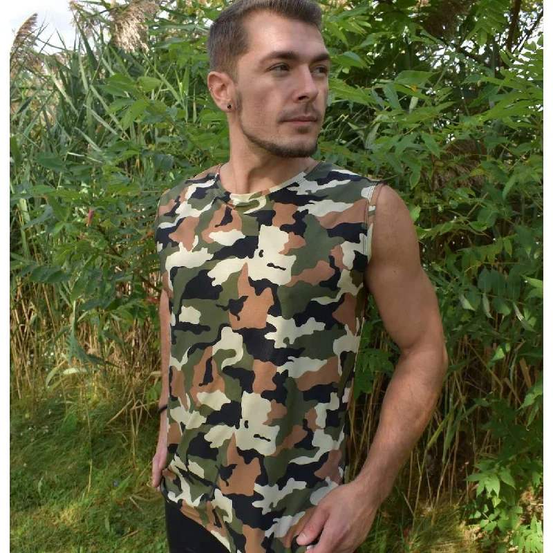 Men's Camouflage Tank, Muscle Shirt cotton tank top