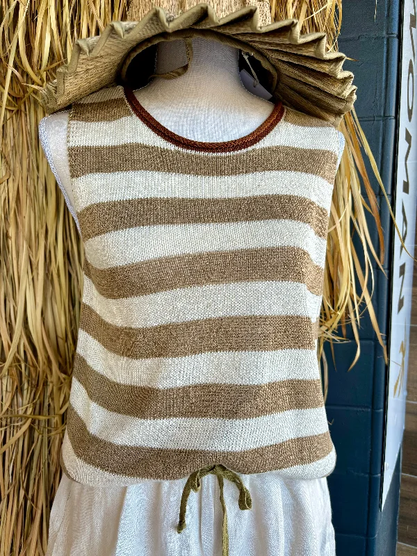 Spring Tank ~ Striped peach tank top