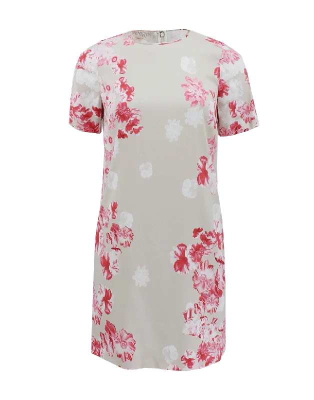 Short Sleeve Floral Print Shift Dress Tunics Recommended stylist