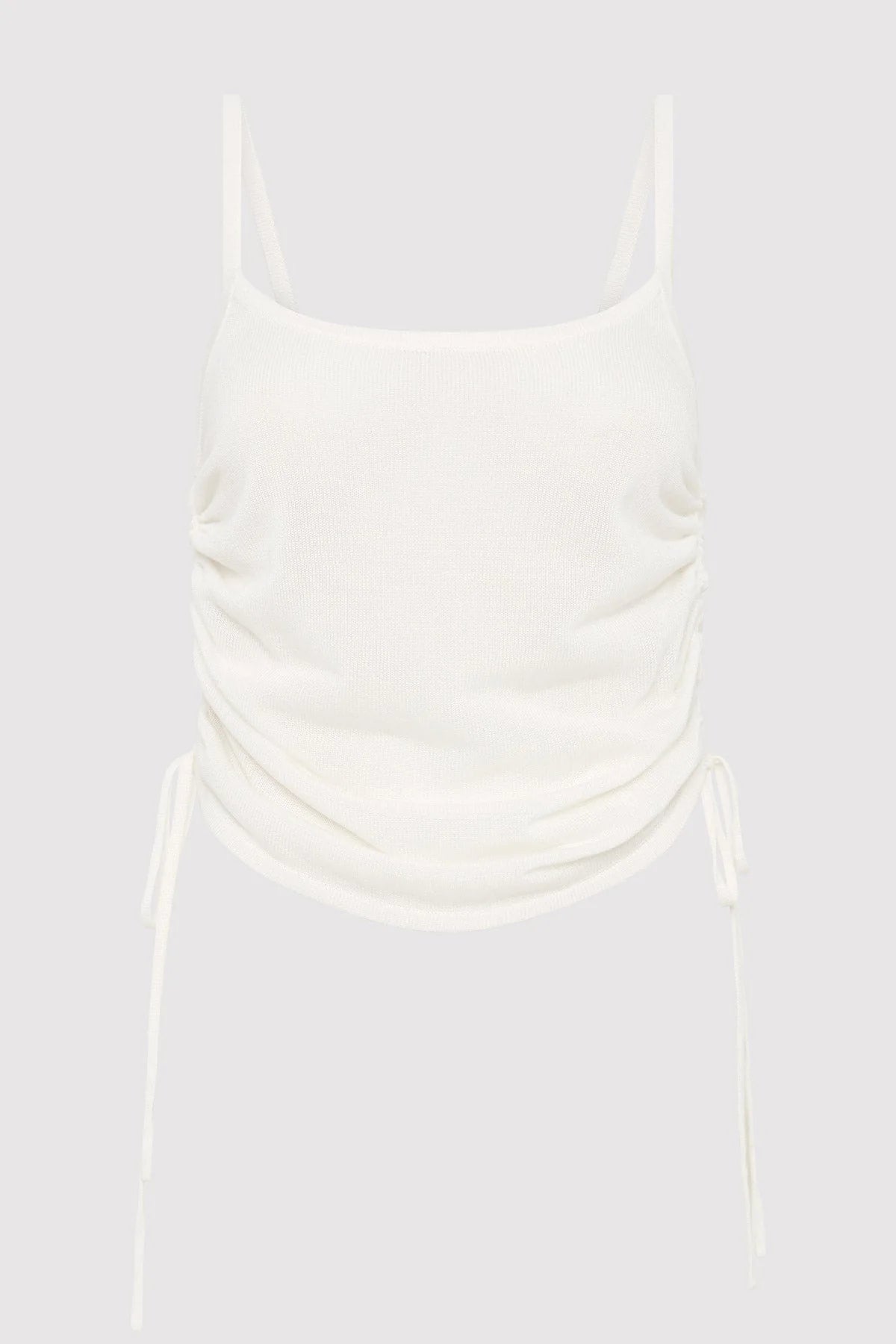 RUCHED TANK - WHITE athletic tank top