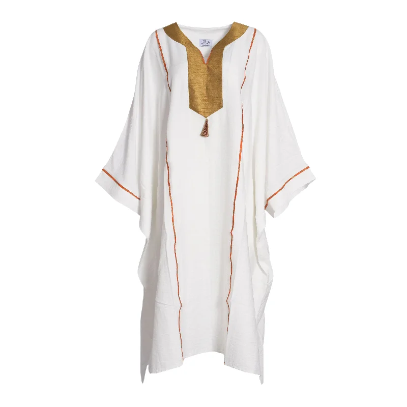 Fahm Women's White/Brown Dress, Free Size Tunics Velvet soft