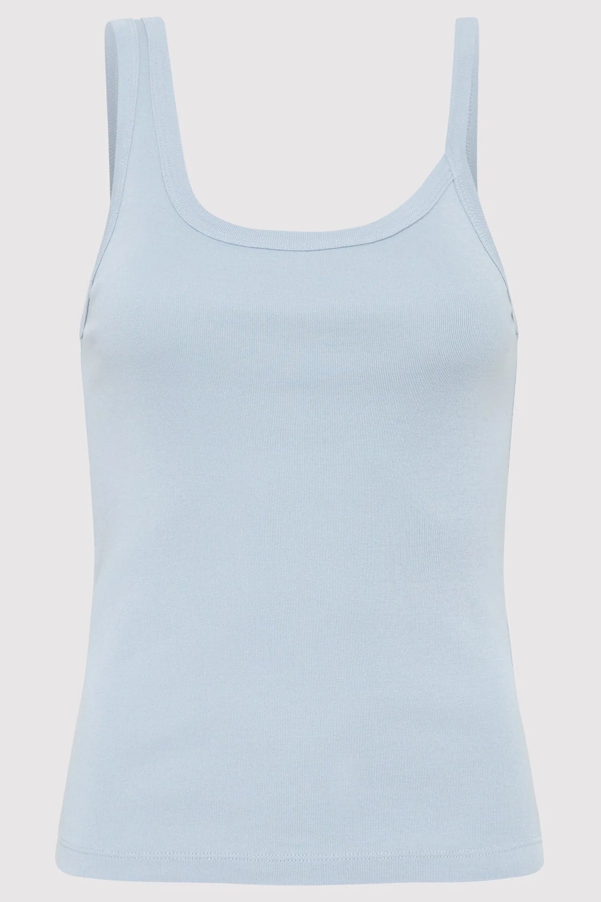 ORGANIC COTTON ASSYMETRIC TANK - STONE BLUE flowy tank top