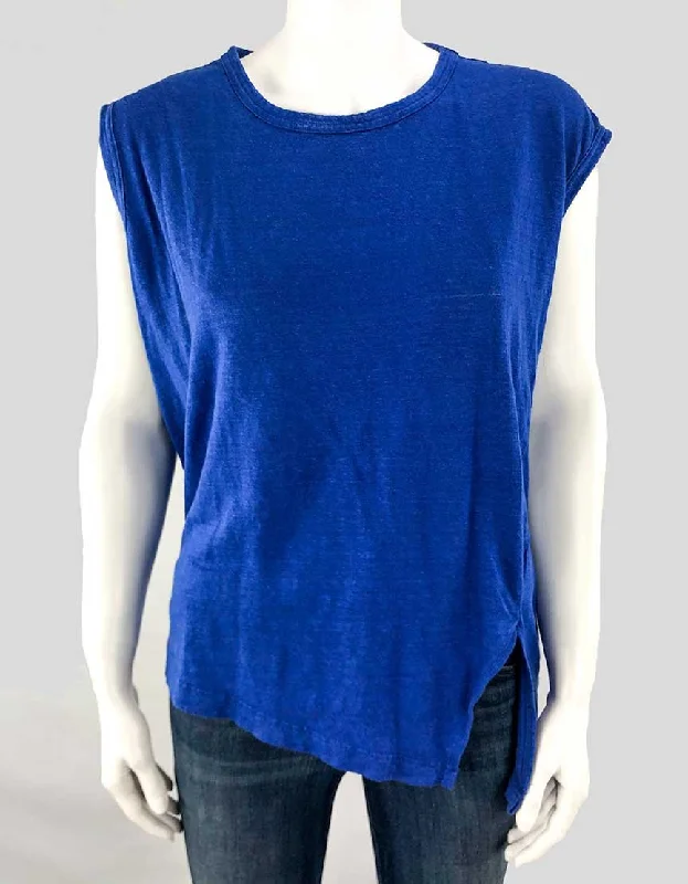 Isabel Marant Etoile Cobalt Blue Tank Top Women Medium high neck tank