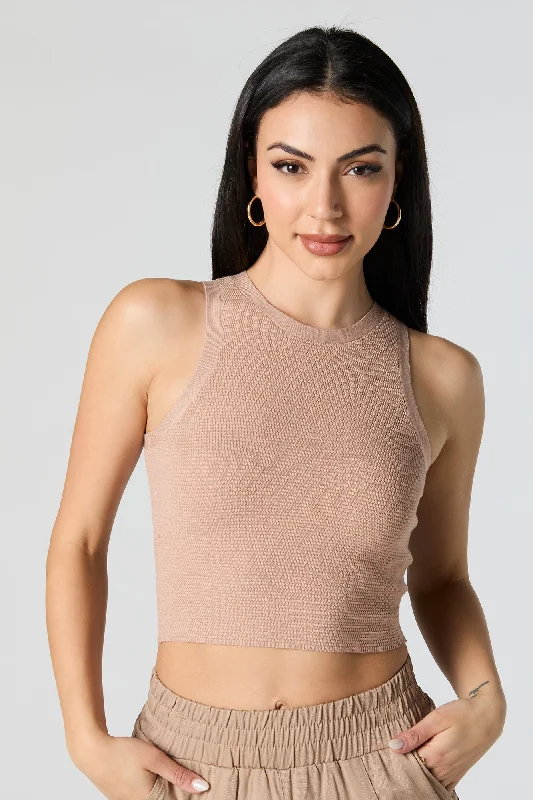 Textured Crew Neck Tank essential tank top