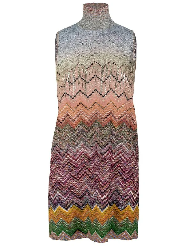 Turtleneck Beaded Zig Zag Dress Tunics Bestseller popular