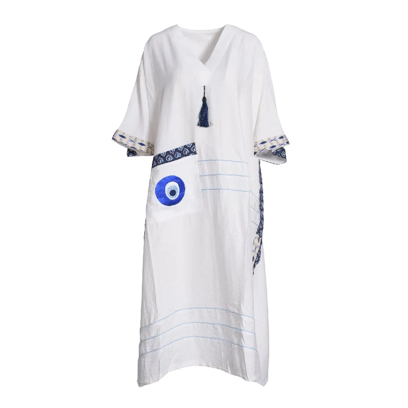 Fahm Women's White Dress, Free Size Tunics Running lightweight