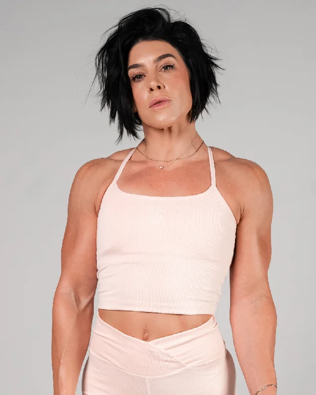 WOMENS RIBBED TANK - PINK activewear tank top