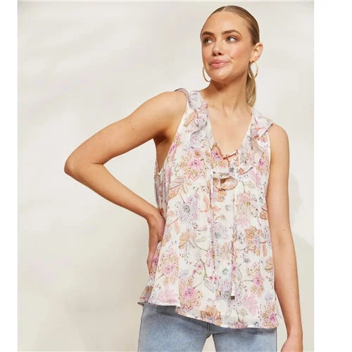 Eb & Ive Sereno Tank - Paisley sage tank top