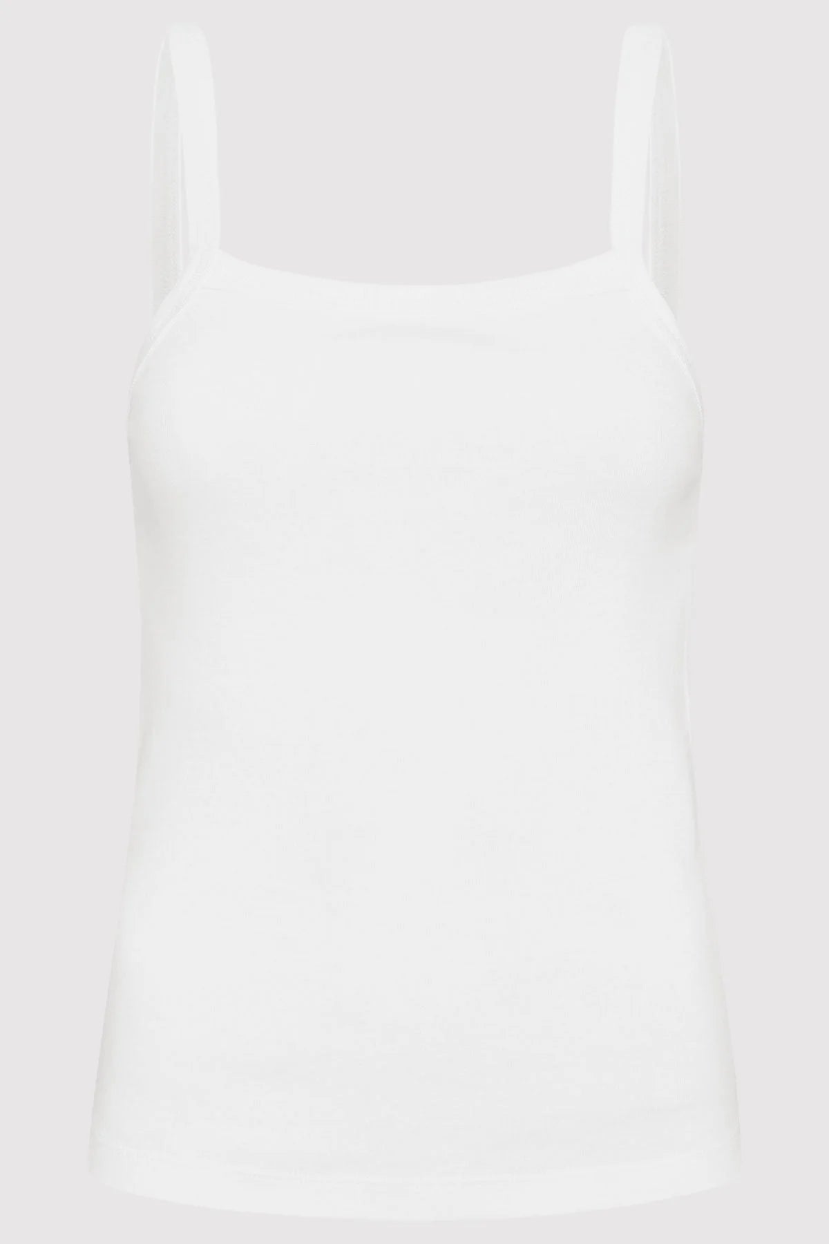 ORGANIC COTTON SQUARE NECK TANK - WHITE lavender tank top