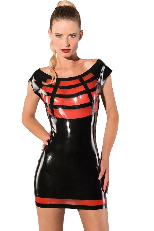 Guilty Pleasure Black Red Latex Dress Tunics Modern contemporary