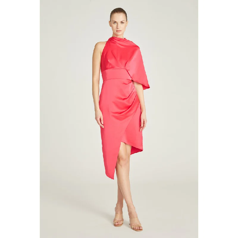 Theia  Bria Cape Wrap Cocktail Dress Off-the-shoulder Chic Trendy