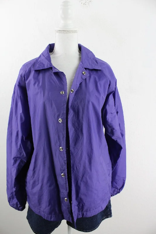 Vintage Purple Jacket (L) A-Line Jacket Boat Neck Shawl Collar