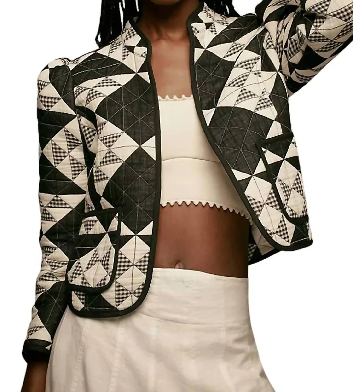 Wessex Jacket In Quilted Gingham Jersey Jacket Tulle Jacket Batik Jacket