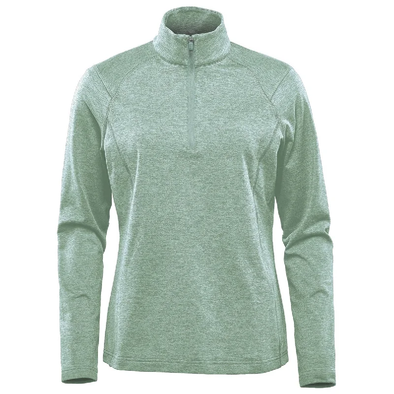 Stormtech Women's Ice Blue Heather Treeline Performance 1/4 Zip Pullover Solo Sleeve Pullover