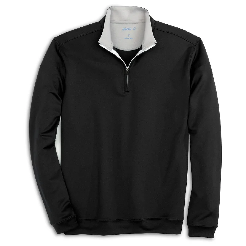 Johnnie-O Women's Black Diaz Performance 1/4 Zip Pullover Open Neck Pullover