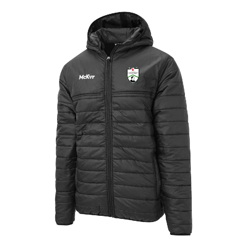 Mc Keever Fintona Pearses GAA Core 22 Puffa Jacket - Adult - Black Faux Fur Fabric Real Fur Fabric Shearling Fabric