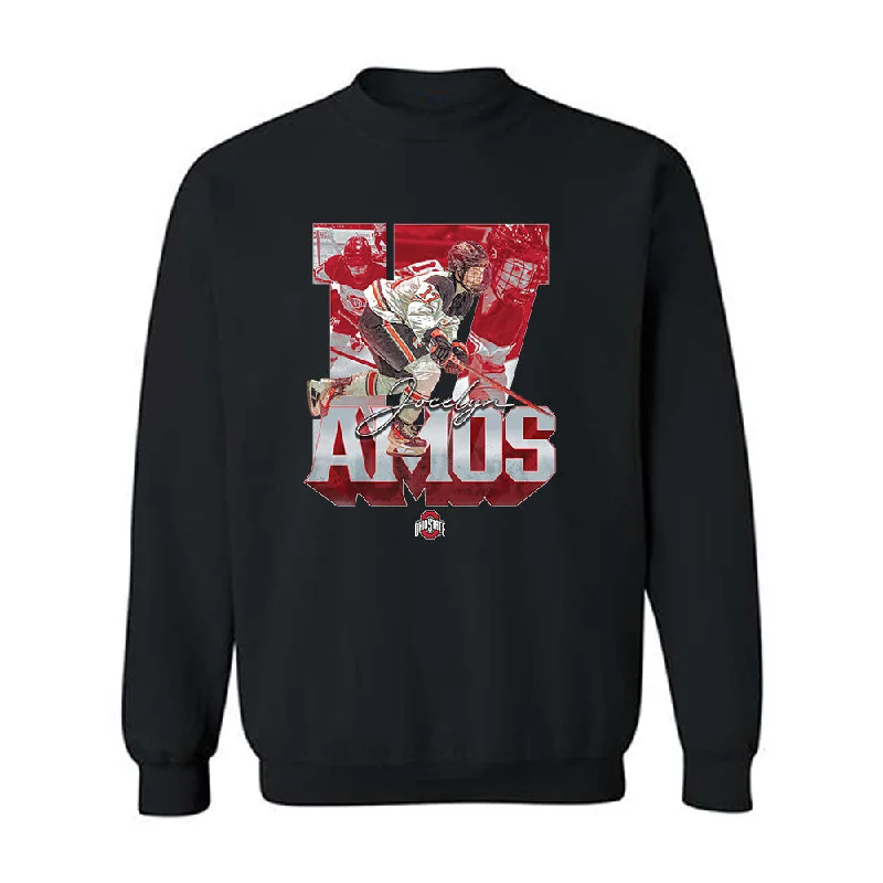 Ohio State - NCAA Women's Ice Hockey : Jocelyn Amos - Player Collage Crewneck Sweatshirt Hoodie Crop Top Short Trendy