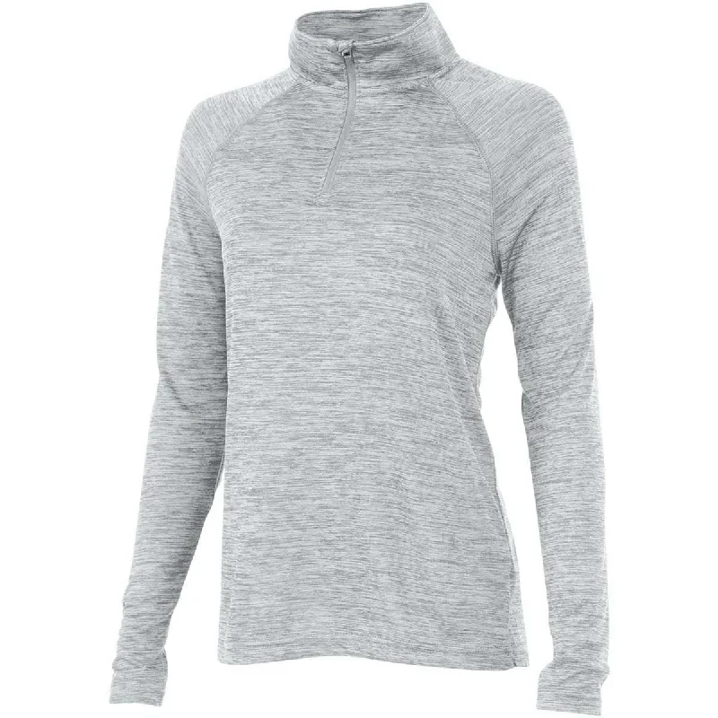 Charles River Women's Grey Space Dye Performance Pullover Gathered Sleeve Pullover