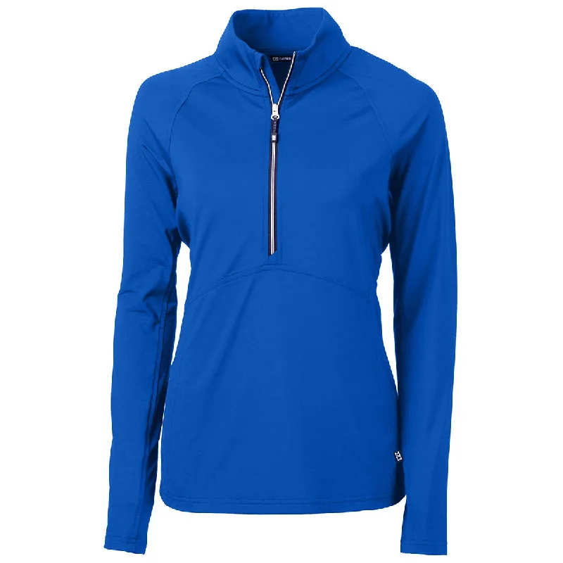 Cutter & Buck Women's Tour Blue Adapt Eco Knit Recycled Half Zip Pullover Chenille Soft Sweater