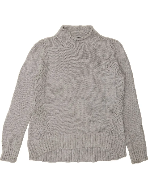 J. CREW Womens Turtle Neck Jumper Sweater UK 16 Large Grey Cotton Lace Blend Ribbed Blend Corduroy Blend