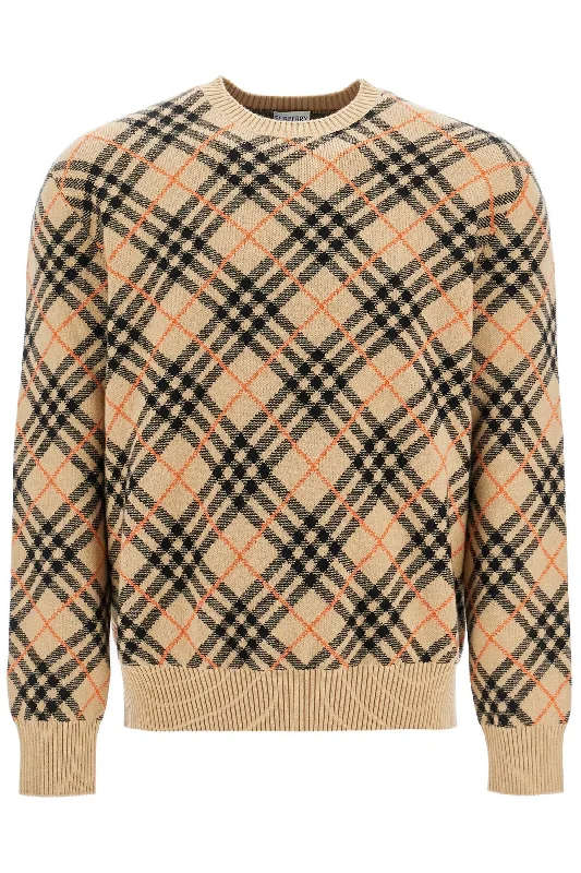 Cashmere Check Pullover Swe Leg Sleeve Comfort