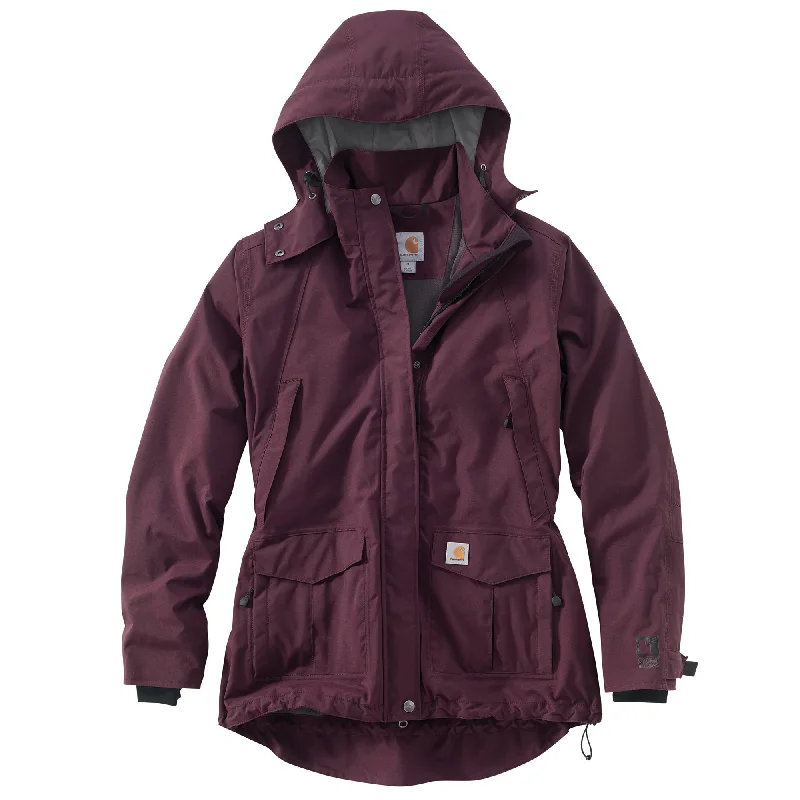 Carhartt Womens SHORELINE WATERPOOF Jacket Hooded Jacket Caped Jacket Shawl Collar Jacket