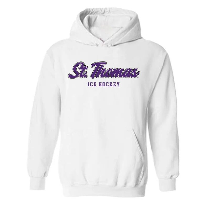 UST - NCAA Women's Ice Hockey : Ellah Hause - Hooded Sweatshirt Hoodie with Thumb Holes Functional Cozy