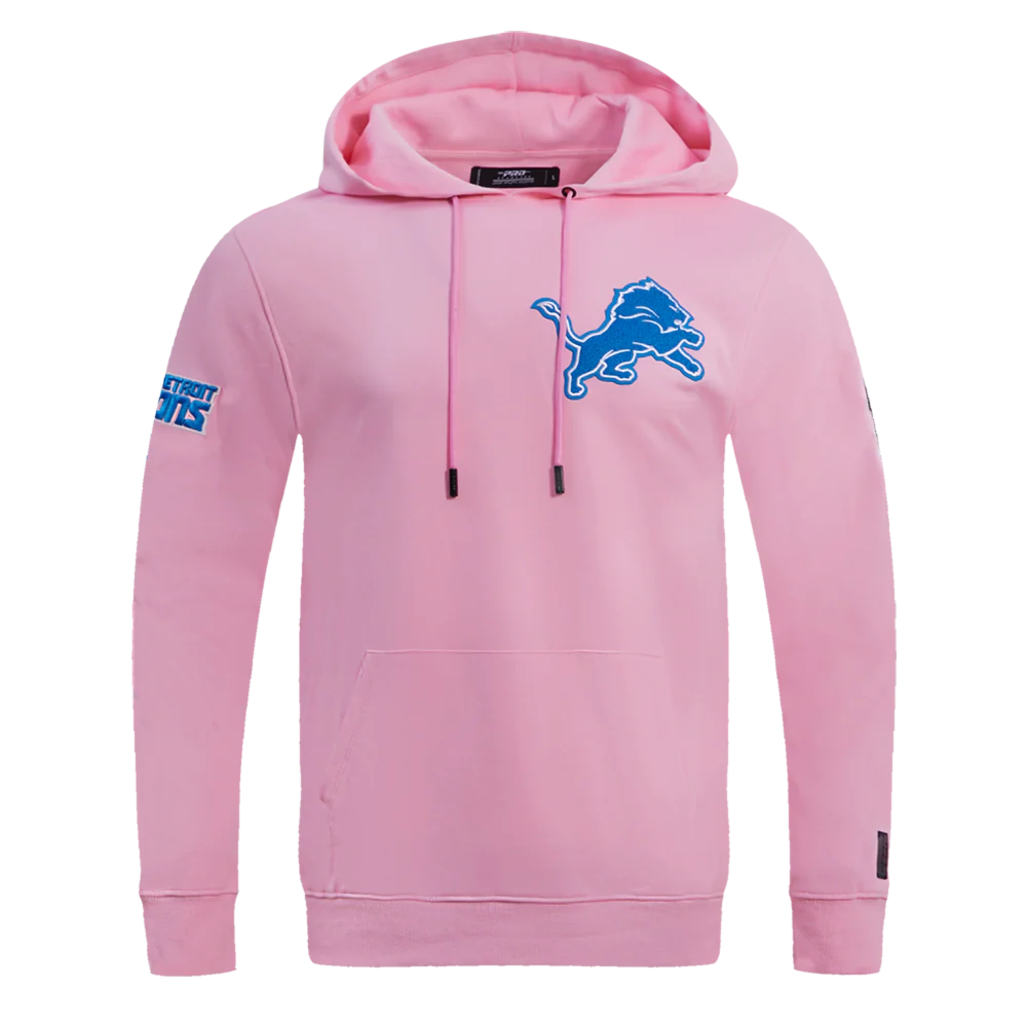 Men's/Women's Pro Standard Detroit Lions Classic Chenille NFL PO Hoodie "Pink" Hoodie with Pastel Soft Subtle