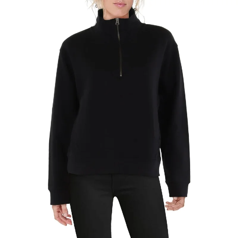 Womens Pullover 1/2 Zip Sweatshirt Notched Neck Pullover