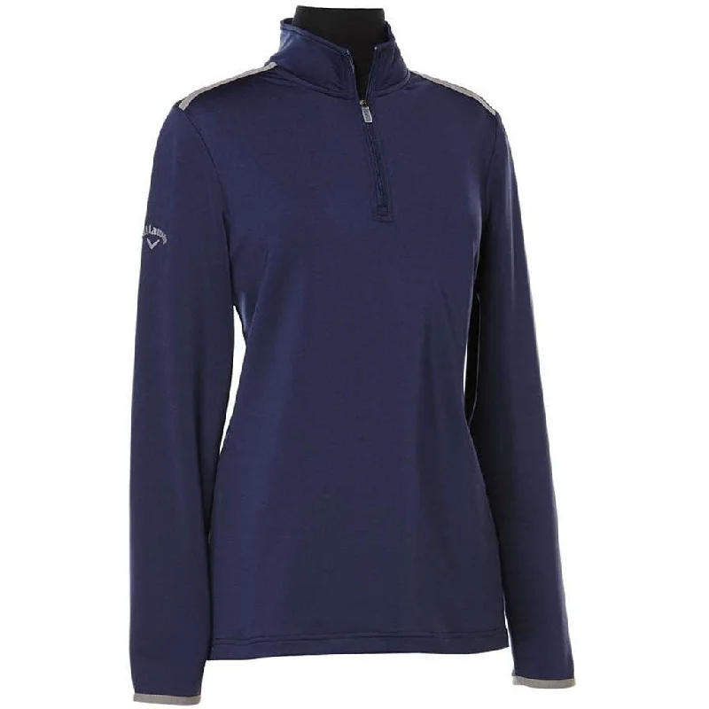 Callaway Women's Peacoat 1/4-Zip Mock Pullover Textured Knit Design