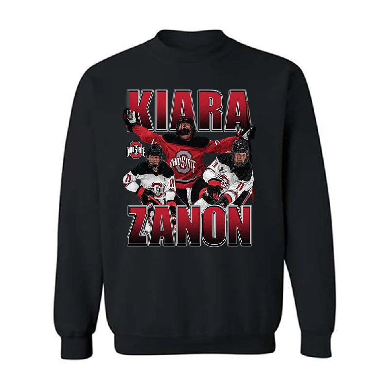 Ohio State - NCAA Women's Ice Hockey : Kiara Zanon - Crewneck Sweatshirt Hoodie with Camouflage Military Edgy