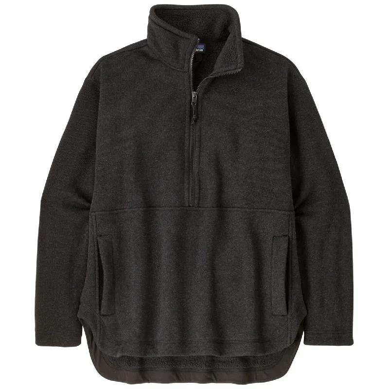 Patagonia Women's Black Better Sweater Oversized Fleece Pullover Boat Neck Sweater