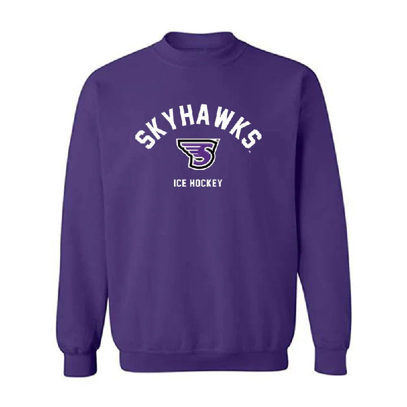 Stonehill - NCAA Women's Ice Hockey : Lily Geist - Classic Shersey Crewneck Sweatshirt Hoodie with Frayed Bohemian Relaxed