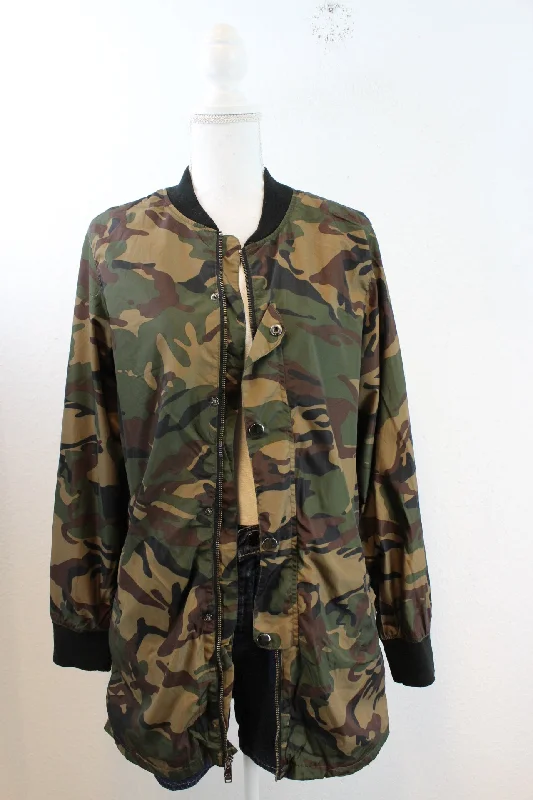 Vintage Camouflage Jacket (S) Knit Jacket Woven Jacket Fleece Jacket