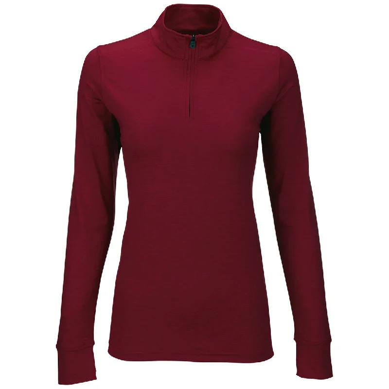 Vansport Women's Deep Maroon Zen Pullover Crew Neck Wool