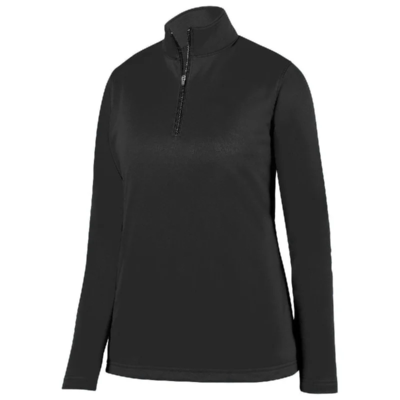 Augusta Women's Black Wicking Fleece Pullover Shawl Collar Sweater