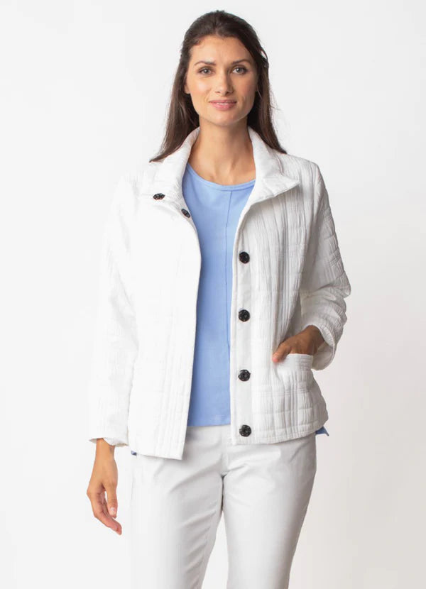 Women's Habitat Liv | Quilted Short Jacket | White V-Neck Jacket Boat Neck Jacket Square Neck Jacket