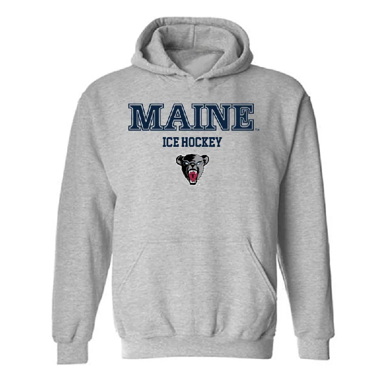 Maine - NCAA Women's Ice Hockey : Kendall Sundby - Sports Shersey Hooded Sweatshirt Hoodie with Button Placket Classic Preppy