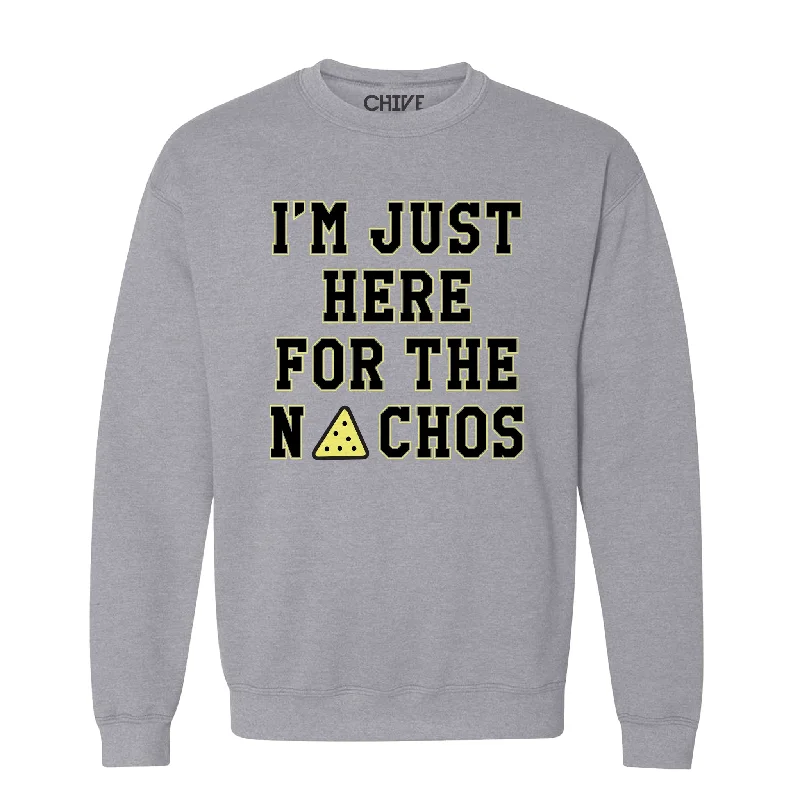 Here For The Nachos Unisex Pullover Crewneck Sarouel Sleeve Pullover