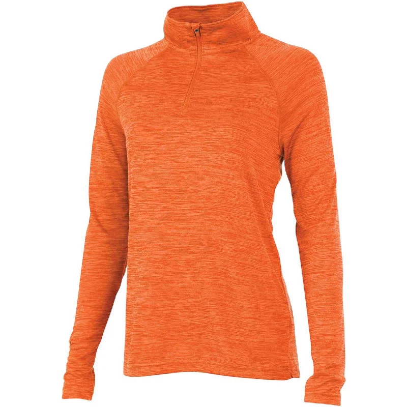 Charles River Women's Orange Space Dye Performance Pullover Puff Sleeve Stylish