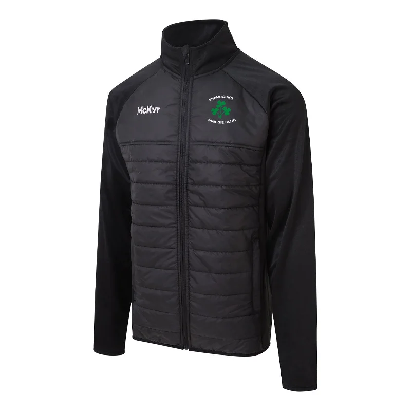 Mc Keever Shamrocks Camogie - Galway Core 22 Hybrid Jacket - Adult - Black Fleece Jacket Down Jacket Parka