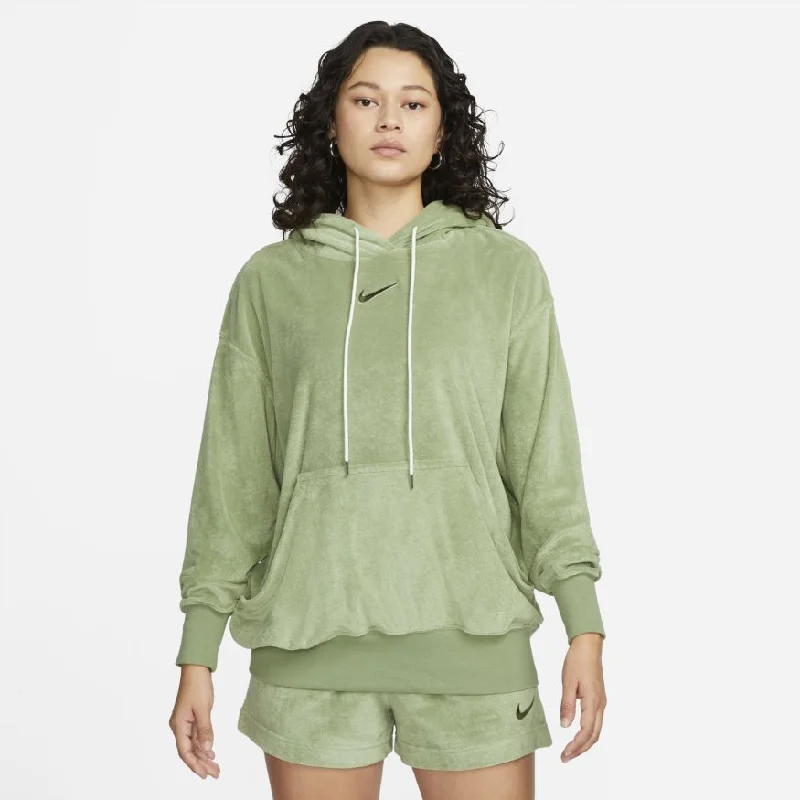 Women's Nike Sportswear Oversized Terry Pullover Hoodie Hoodie with Hem Fringe Bohemian Relaxed